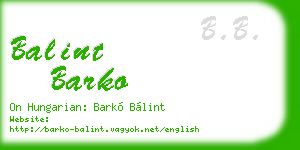 balint barko business card