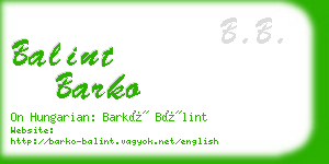 balint barko business card